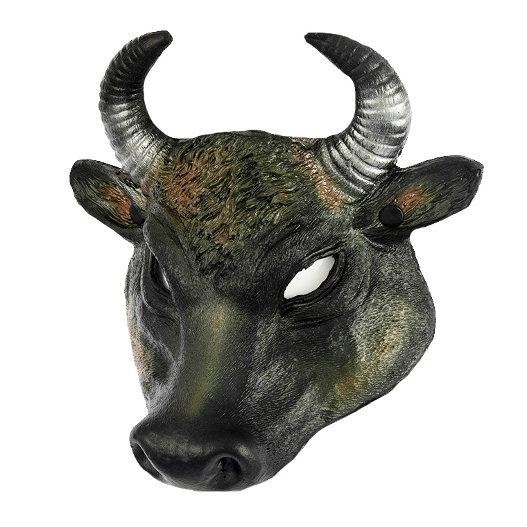 牛 ウシ 黒牛 マスク 半顔 ホラー マスク EVA製 黒牛フェイス 牛のお面 牛魔王 