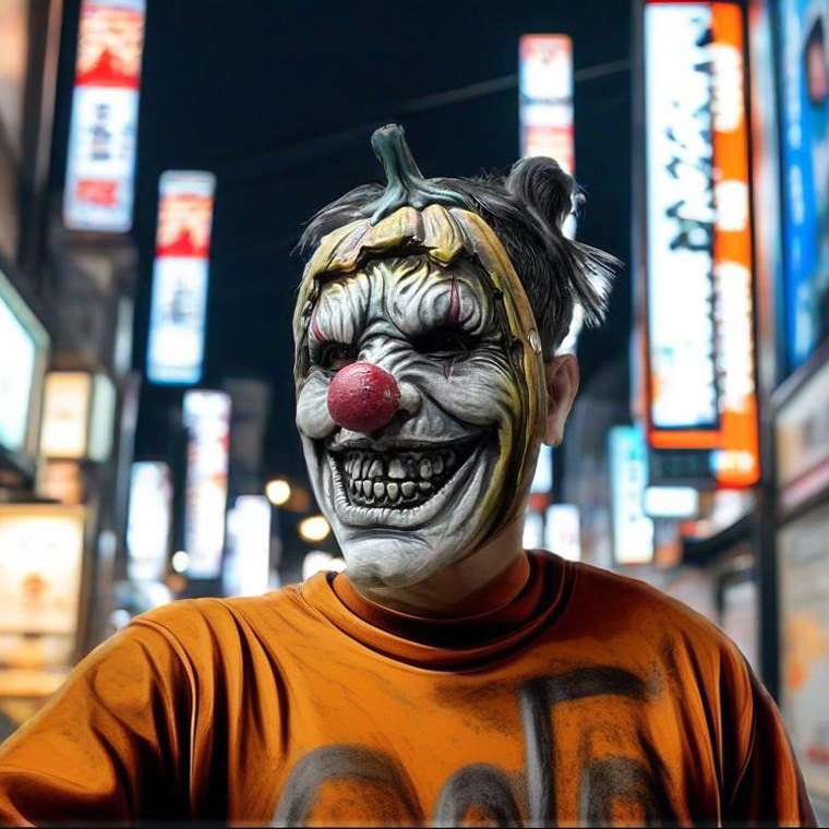 カボチャ ピエロ マスク ハロウィン 仮装 EVA製 軽量 約100g ホラー 怪物 お面
