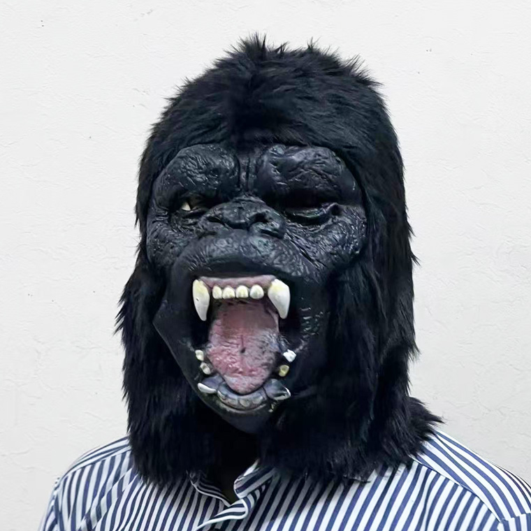 ゴリラ キングゴリラ モンスター 怪獣マスク 恐竜 お面 仮装 妖怪 リアル 仮面 かぶりもの 被り物 コスプレ