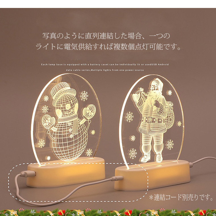 DENKO HOME（電光ホーム） クリスマス 飾り 3D プレート LED ライト