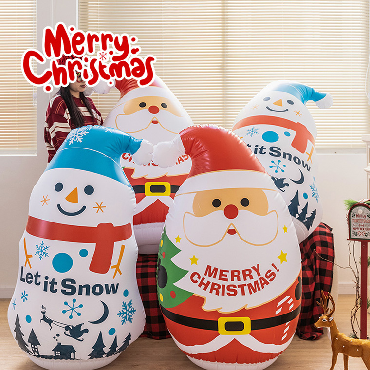 12/25まで値下げ！エアディスプレイクリスマス サンタボックス自動風船ライト付 DENKO HOME（電光ホーム） クリスマス インフレータブル サンタ