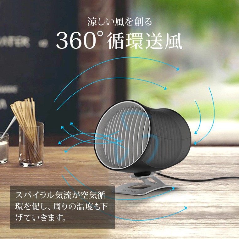 卓上扇風機 静音 パワフル 2重羽 USB 電源 風量調整 2段階 タッチ操作
