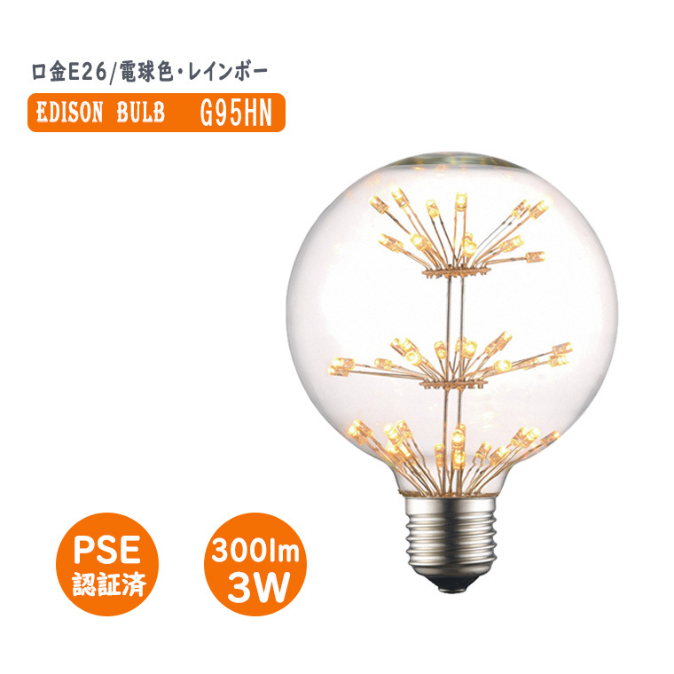 DENKO HOME エジソン電球 花形 G95HN エジソンバルブ LED