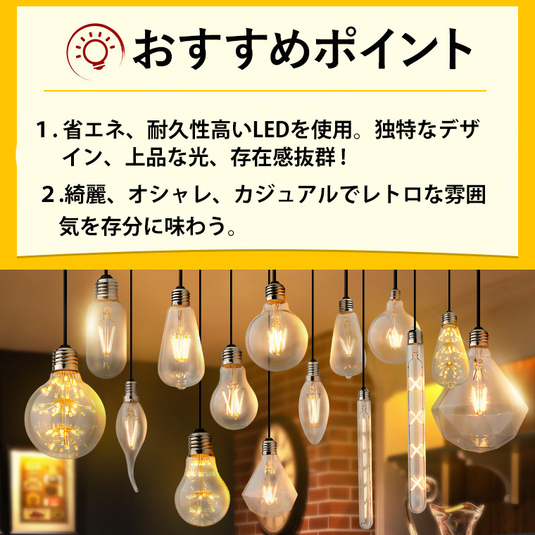 DENKO HOME（電光ホーム） エジソン電球 スパイラル T300型 電球色