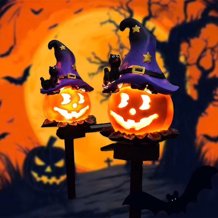 DENKO HOME ハロウィン 飾り ソーラーライト カボチャ ライト か