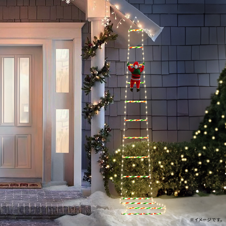 DENKO HOME ソーラー イルミネーション はしごサンタ クリスマス