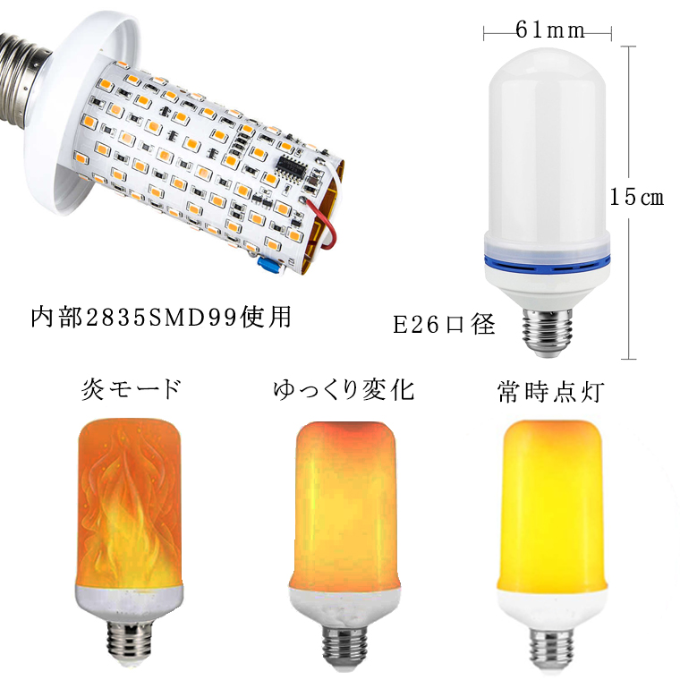 キャンドルライト LED キャンドルランプ 電球 ロウソク蝋燭 