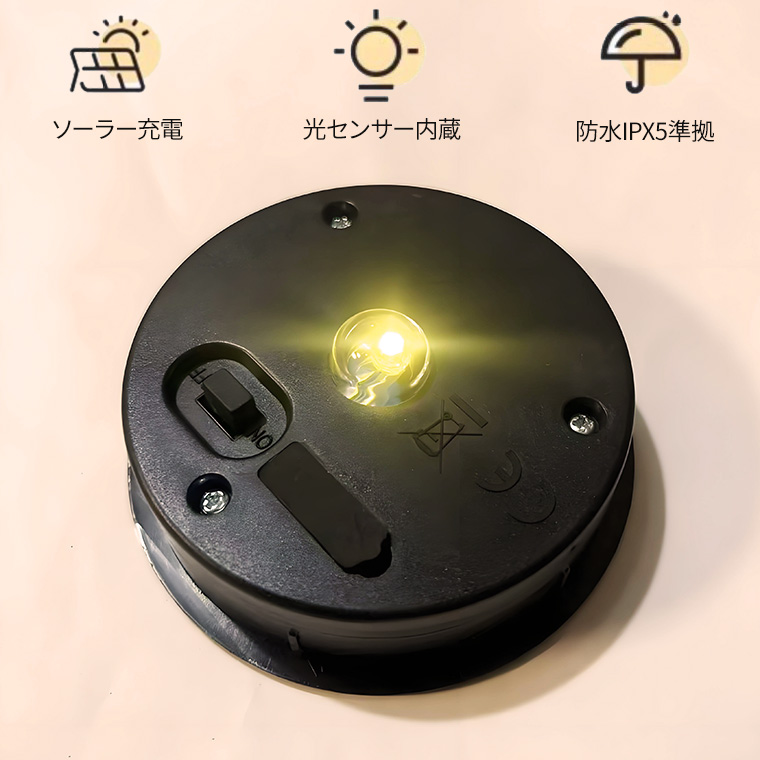 DIY用 高輝度 ソーラーパネル USB Type-C充電対応 ソーラーライト 交換用 DIYライト 光センサー 付 