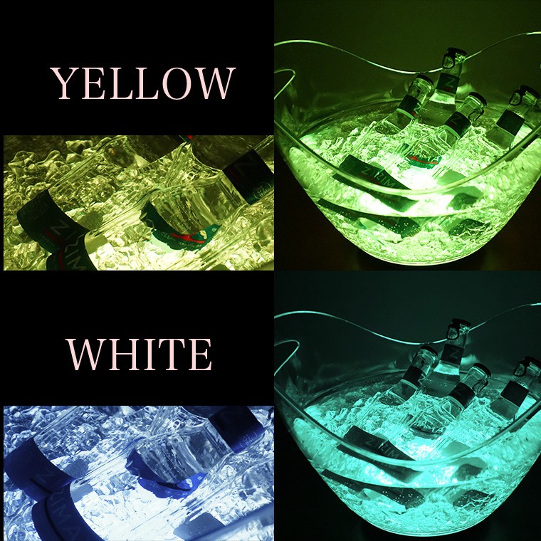 光る ワインクーラー 楕円形 幅35cm×奥行25.5cm×高さ28.5cm 全4色 充電