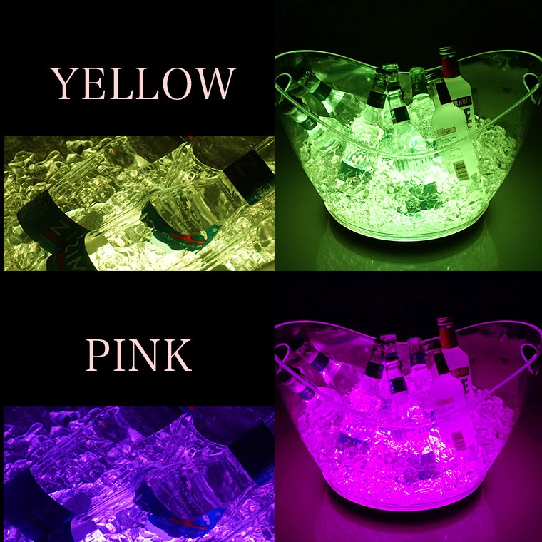 光る ワインクーラー 楕円形 幅41cm×奥行28cm×高さ28.5cm マルチカラー