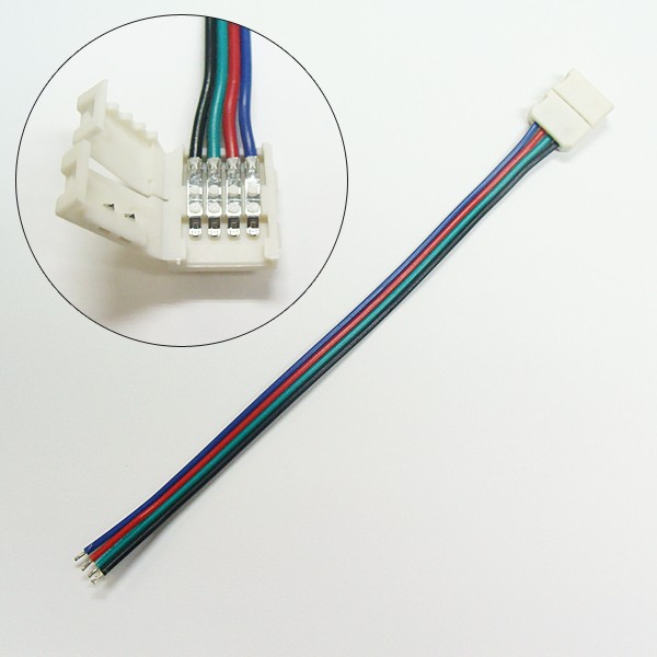 LEDテープライト用 延長用コネクタ 導線タイプ 5050smd RGB マルチ