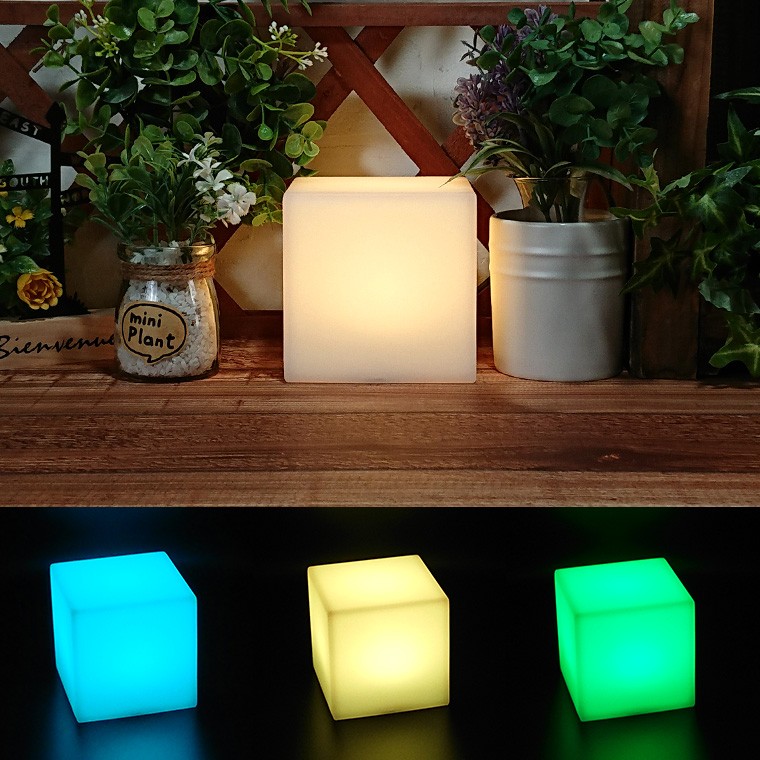 DENKO HOME（電光ホーム） インテリアライト キューブ型 幅10cm×奥行