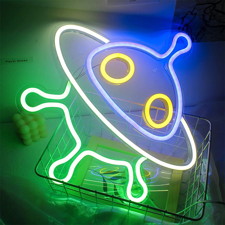 LED ネオンサイン UFO 宇宙人 星人 宇宙船 USB電源 ネオンライト ネオ 