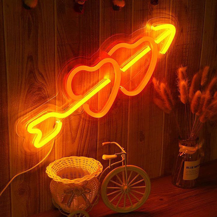 DENKO HOME（電光ホーム） LED ネオンサイン ハート USB ネオンライト