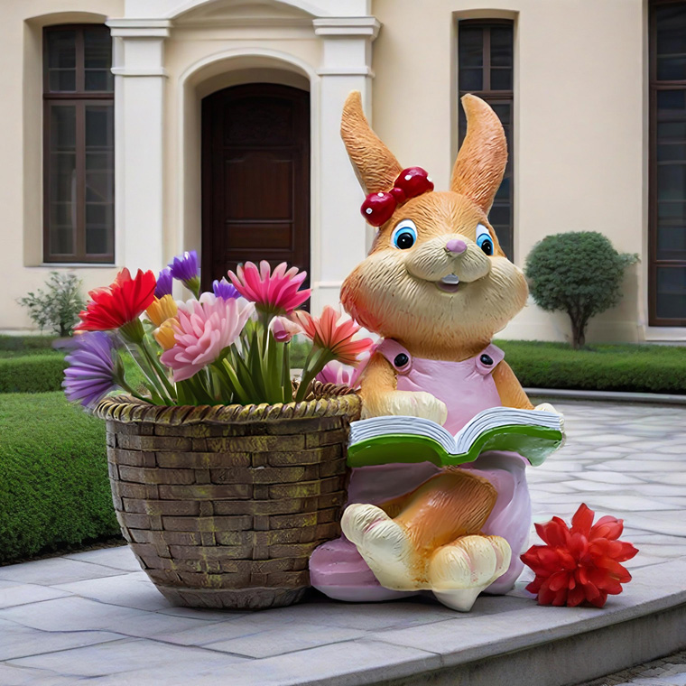植木鉢 うさぎ 鉢植え ガーデン ウサギ 兎 置物 可愛い カラフル