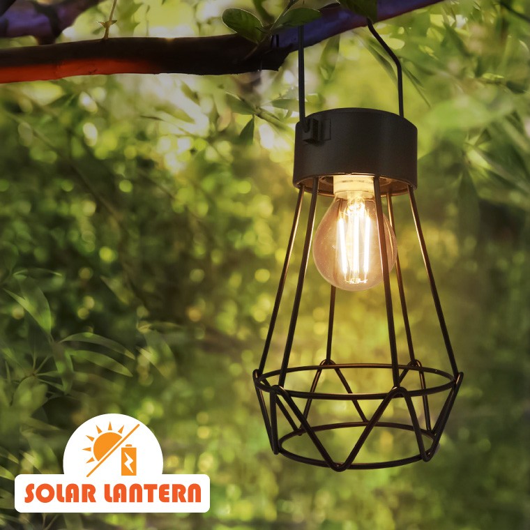 ガーデンライト ソーラー ランタン アンティーク 屋外 防水 電球色 LED 