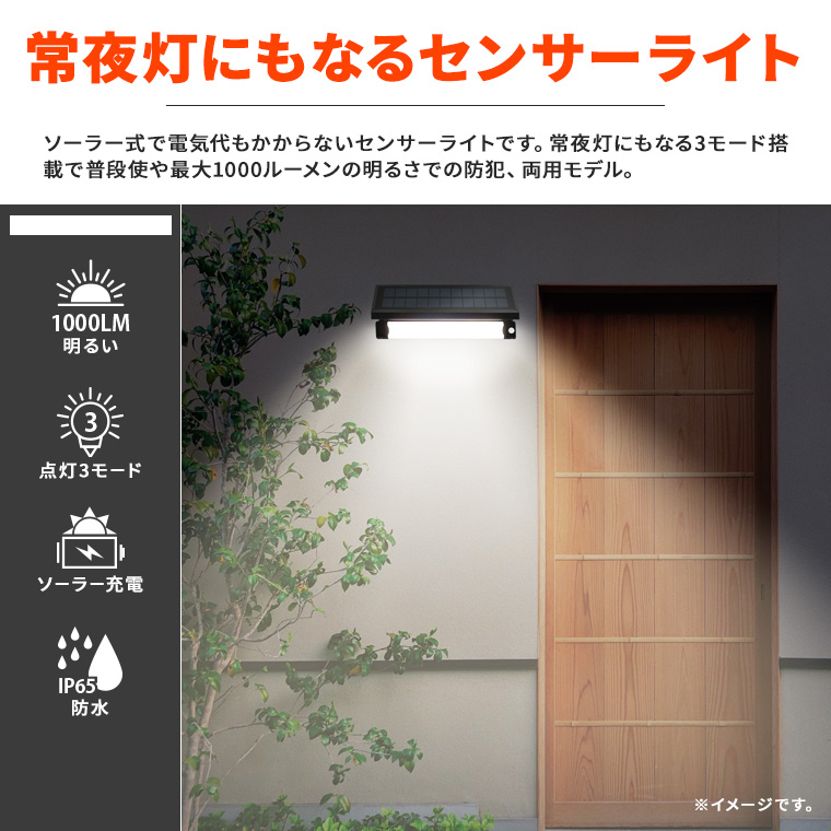 DENKO HOME（電光ホーム） ソーラー センサーライト ウォールライト 人
