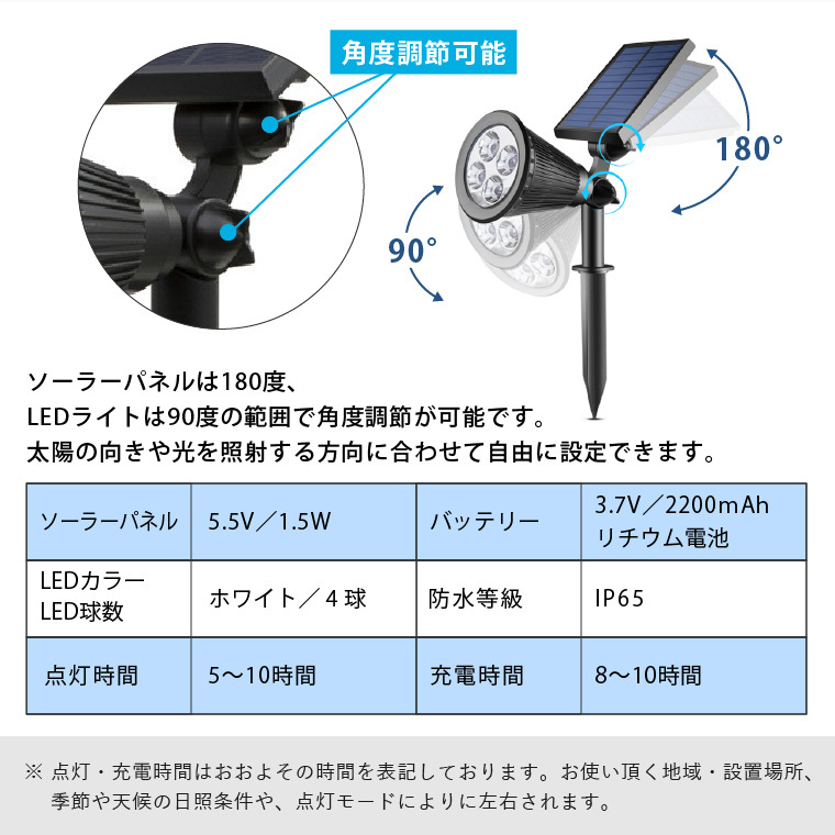 DENKO HOME（電光ホーム） ソーラーライト スポットライト 屋外