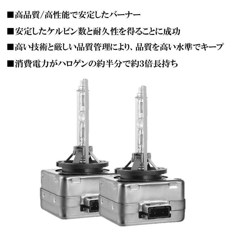 新世代 HID d1s 6000K 35W 車用 HIDバルブ 純正交換用 ヘッド