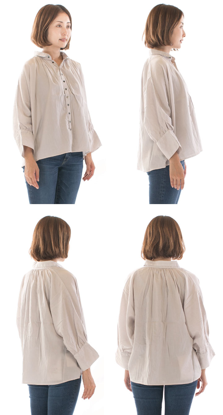 【SALE15%OFF】 Brocante ブロカント ヴィンテージサテン グランモンシェット シャツ 36-279T レディース 日本製 ◎◎◎ Brocante ブロカント ヴィンテージサテングランモンシェット