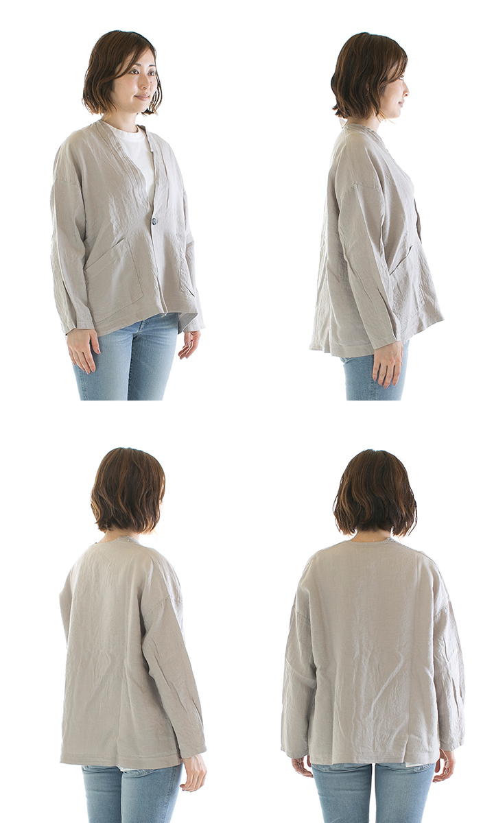 LAITERIE(レイトリー) リユールリネン Vネックカーディガン LBT-106 LAITERIE レイトリー LBT-106b リユールリネン Vネック