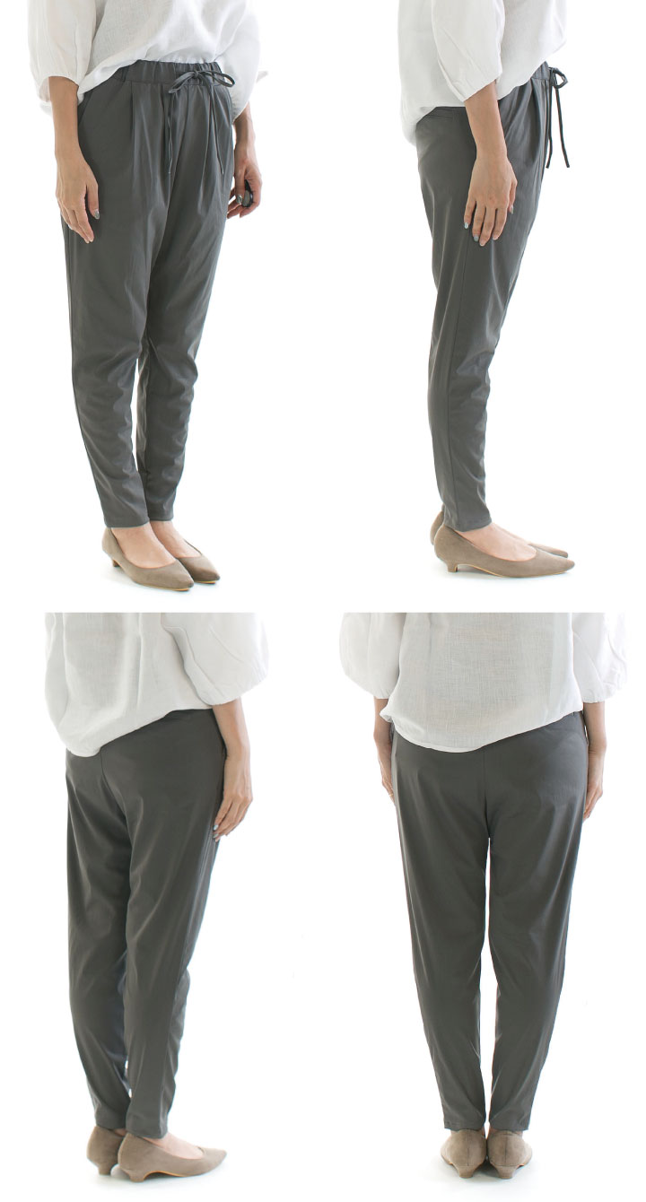 チェック柄テーパードパンツ【洗濯機洗い可】（6～9分丈パンツ