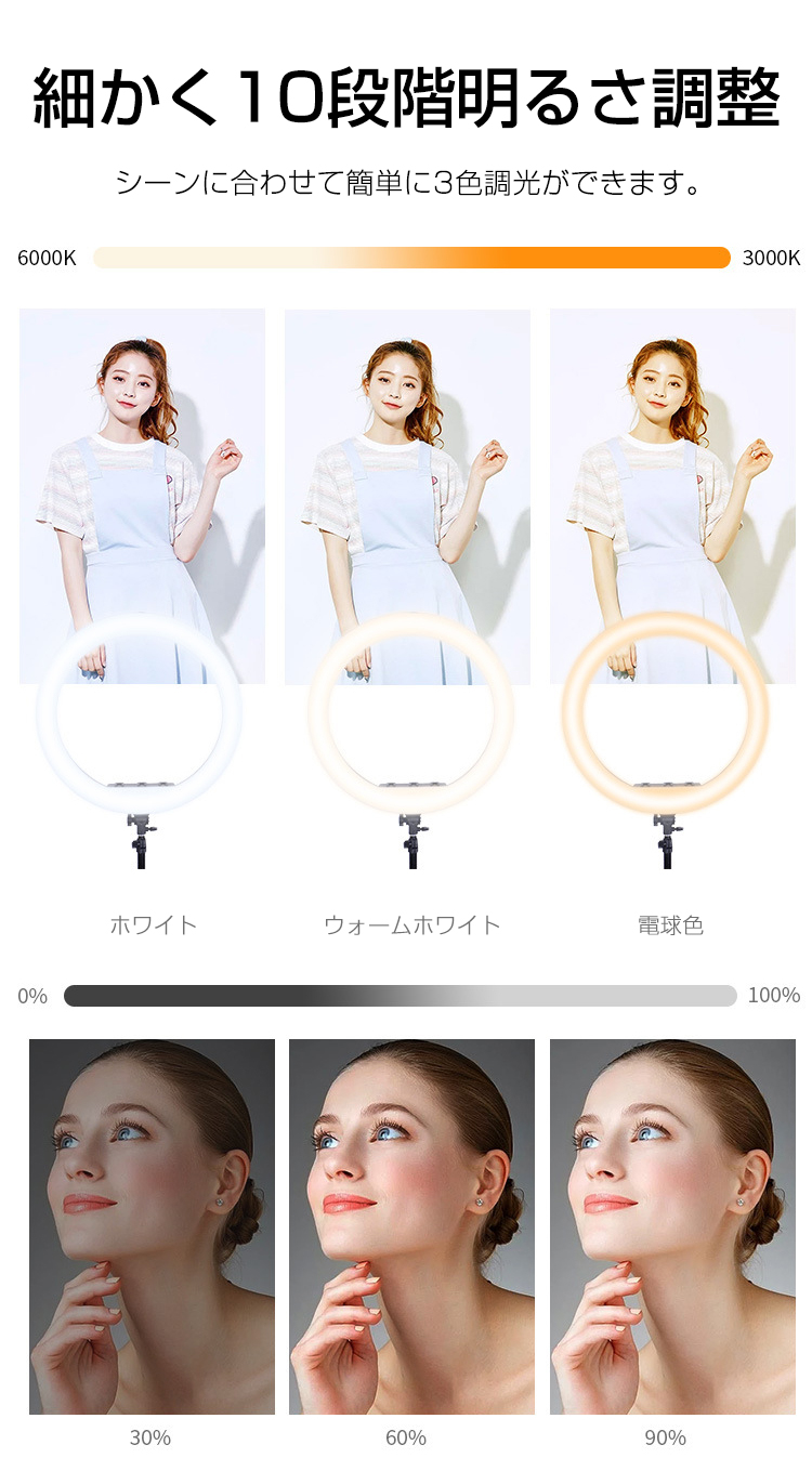3ヶ月保証】LEDリングライト 撮影用ライト スマホスタンド 三脚 170cm