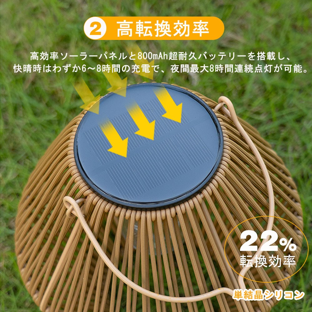 LEDソーラーライト 屋外 高輝度 電球色 鼓...の詳細画像3