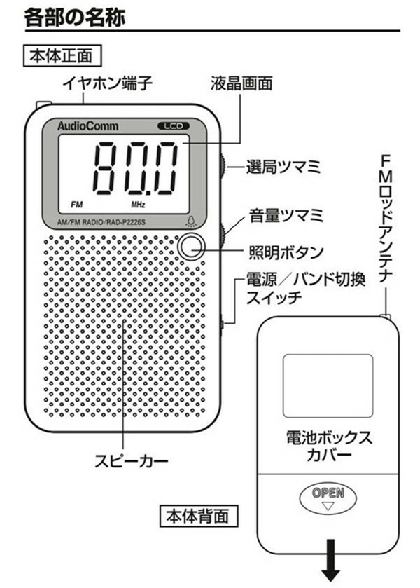 ラジオ 小型 ポケットラジオ AM/FM ワイドFM対応 携帯 ポータブルラジオ 高感度 電池式 大文字 液晶表示 コンパクト 防災 オーム電機  :88022193:ヴァストマート - 通販 - Yahoo!ショッピング