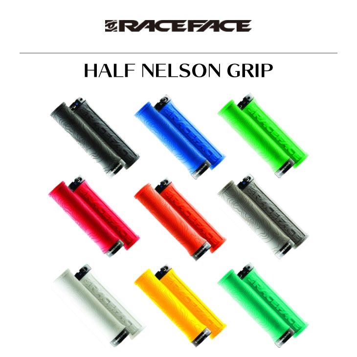 (ターコイズ即納)RACE FACE レースフェイス HALF NELSON SINGLE LOCK ON GRIPS ハーフネルソン シングル ロックオングリップ :20007215:自転車館びーくる - 通販 - Yahoo!ショッピング