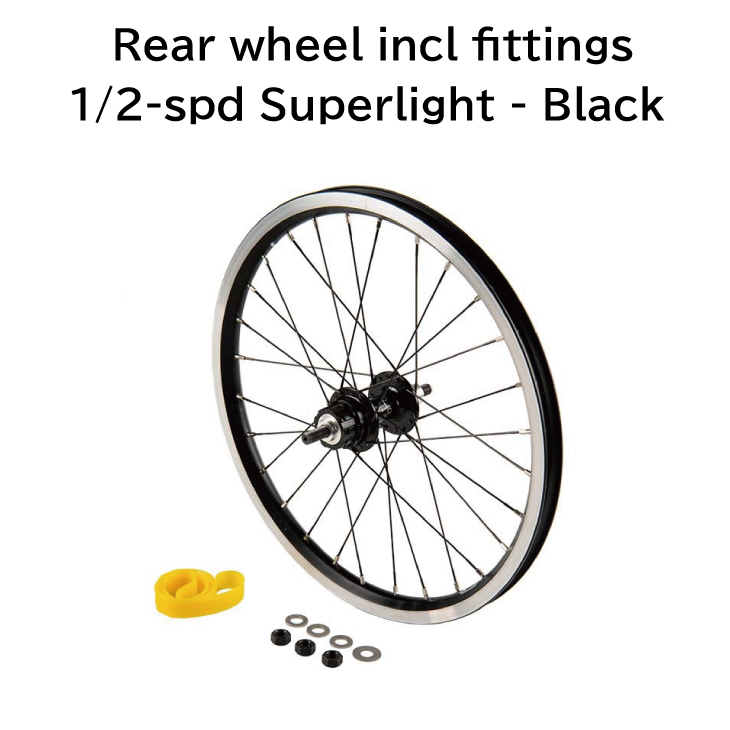 BROMPTON ブロンプトン REAR WHEEL incl FITTINGS 1/2-spd Superlight