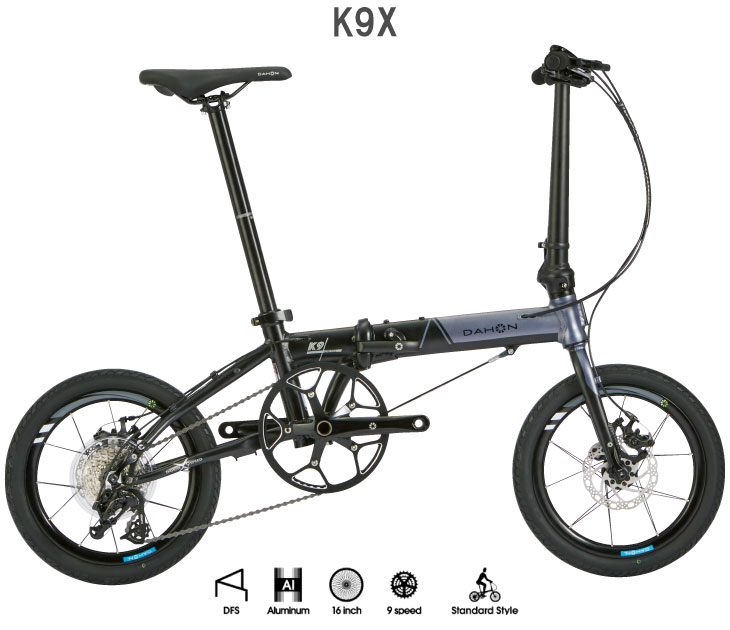 DAHON K9X スティールグレーブラック 9段変速16インチ 美品 330007590.jpg