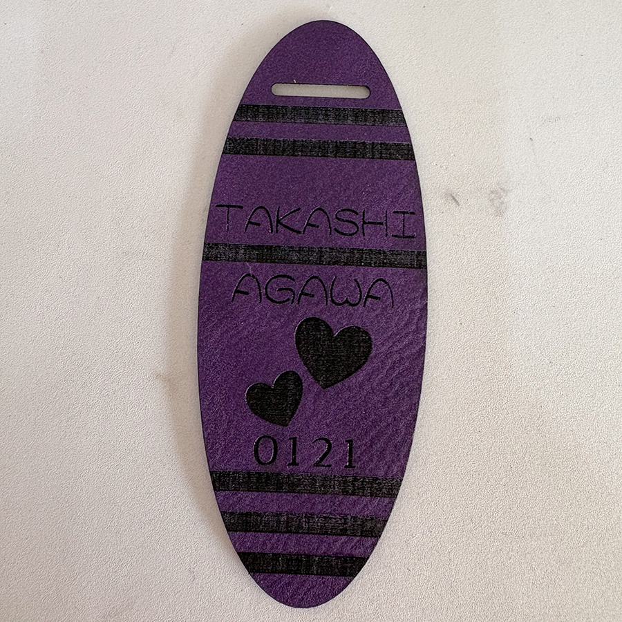 ゴルフ ネームプレート タグ 刻印 高級 即日 名札 耐水 革 アクリル 高級 目立つ ベルト付き キャディーバッグ 10書体 15カラー レーザー彫刻 かっこいい |  | 14