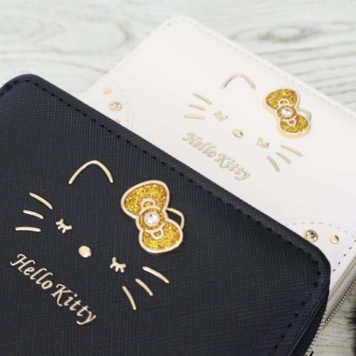 ハローキティ 二つ折り財布 ラウンド札入れ BK サンリオ : 雑貨&アート