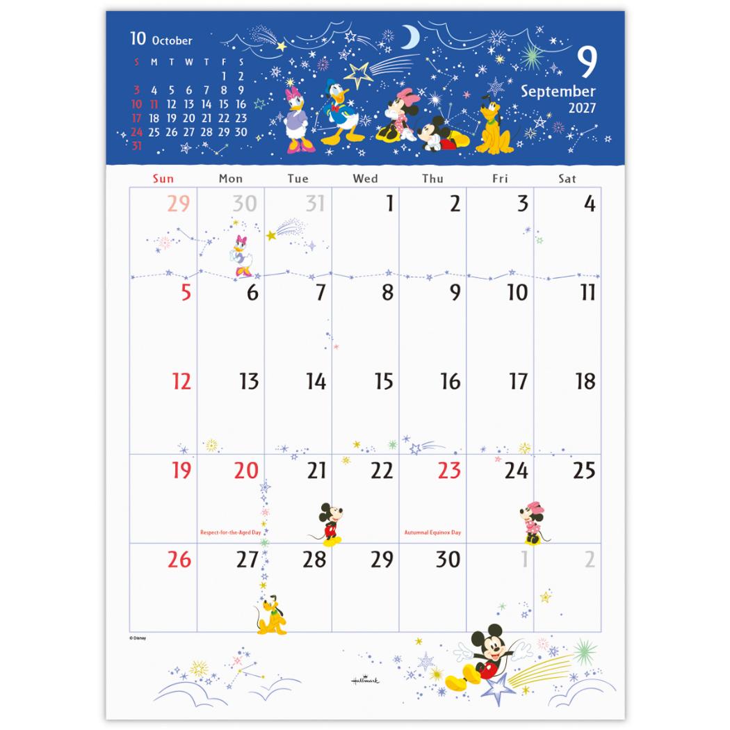 予約】ディズニーキャラクター 2027 Calendar 壁掛けカレンダー2027年