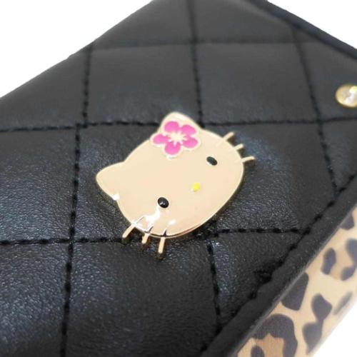 日焼けハローキティ 財布 キルトヒョウ柄ミニ財布 ピンク ラビット