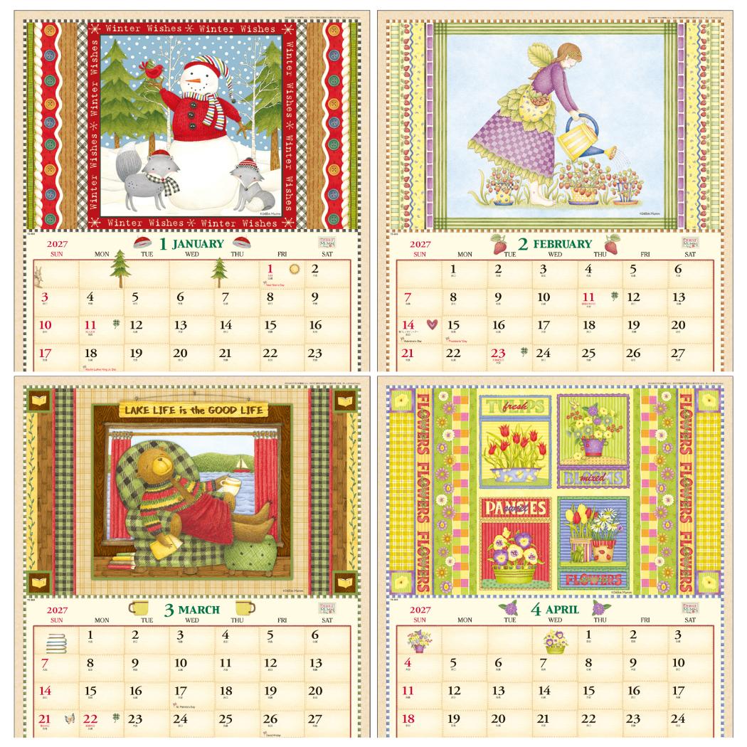 2027 Calendar 壁掛けカレンダー2027年 デビーマム（アメリカン