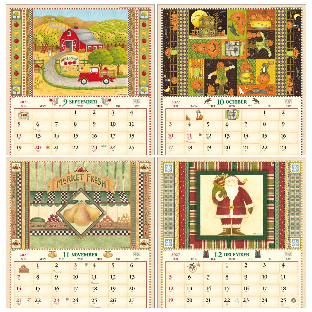 2027 Calendar 壁掛けカレンダー2027年 デビーマム（アメリカン