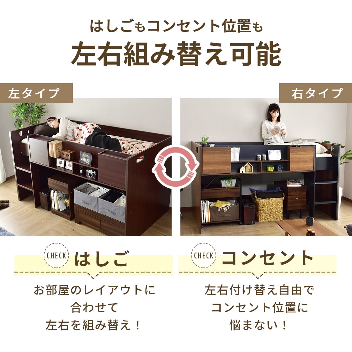 DORIS（ドリス） ロフトベッド ロータイプ シングル システムベッド