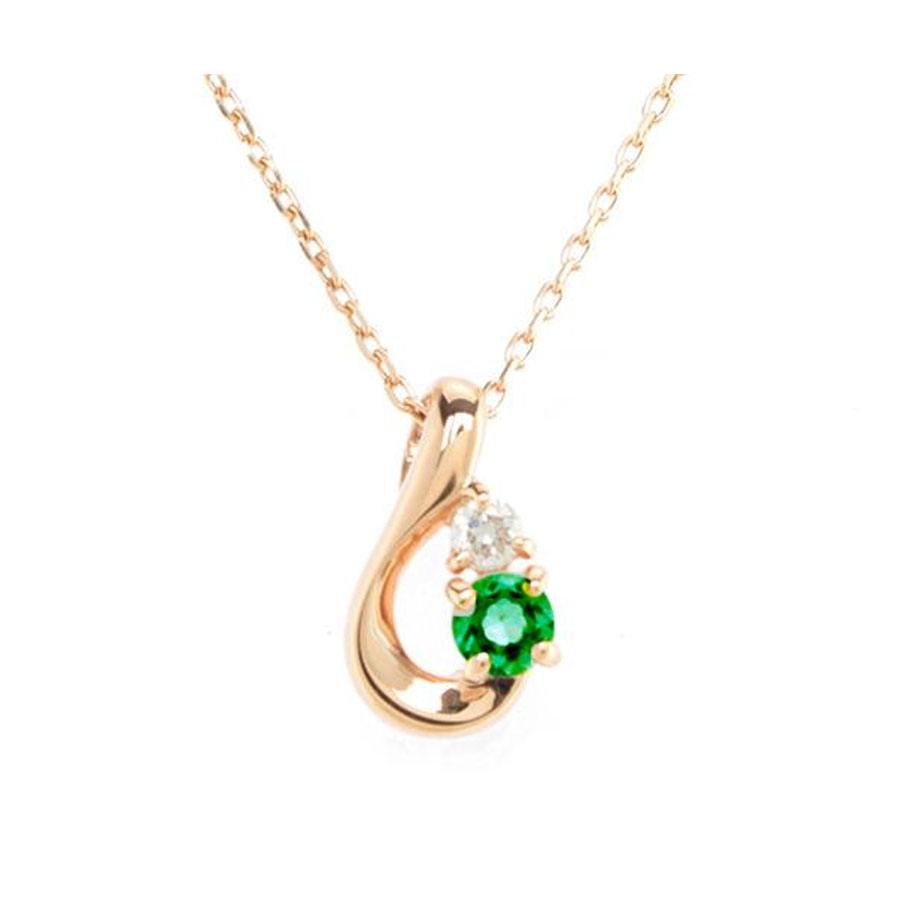 リボン済＆紙袋 4℃ ネックレス ヨンドシー 正規品 canal4℃ レディース 5月 誕生石 誕生日 カナル4℃ しずくモチーフ 名入れの画像