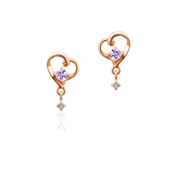 リボン済＆紙袋 4℃ ピアス カナルヨンドシー レディース ハートモチーフピアス 12月誕生石 誕生日 canal4℃ 4ドシーの画像