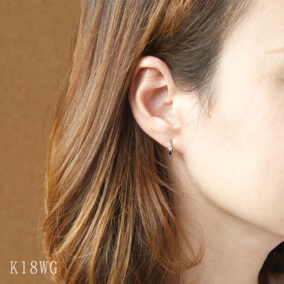 ピアリング 一粒ダイヤモンド 天然石 イヤリング K18 正規品
