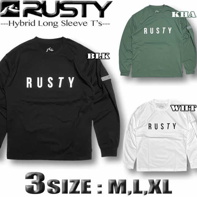 RUSTY(ラスティー) 長袖タッパー スキン メンズ Lサイズ RUSTY 最短翌日配達 ラッシュガード メンズ サーフブランド