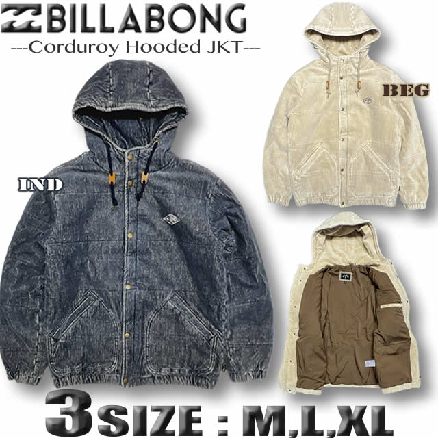 ビラボン ジャケット メンズ パーカー BILLABONG コーデュロイ 中綿 アウター サーフブランド アウトレット SALE セール  BC012-759