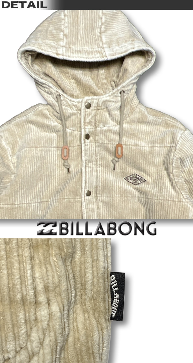 ビラボン ジャケット メンズ パーカー BILLABONG コーデュロイ 中綿 アウター サーフブランド アウトレット SALE セール  BC012-759