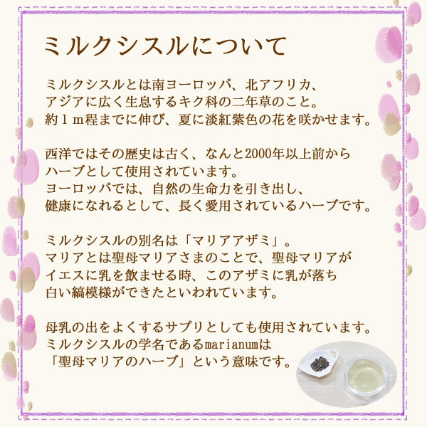 ミルクシスル 100g(ホール) お得2個セット 送料無料 農薬検査済 みるくしする マリアアザミ シード 種子 ハーブティー 茶 ノンカフェイン  生薬 漢方