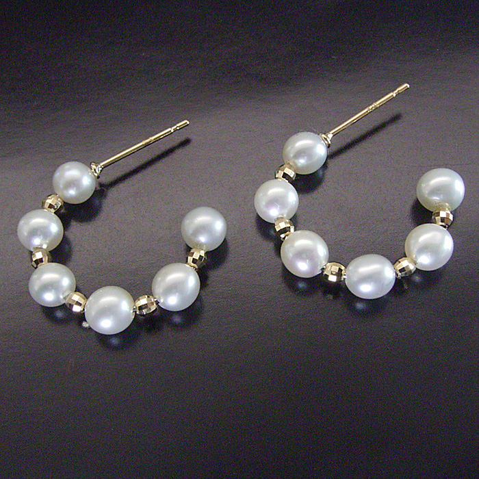 ヴィーナスジュエリー ピアス アクセサリー k18 18金 パール 真珠 淡水