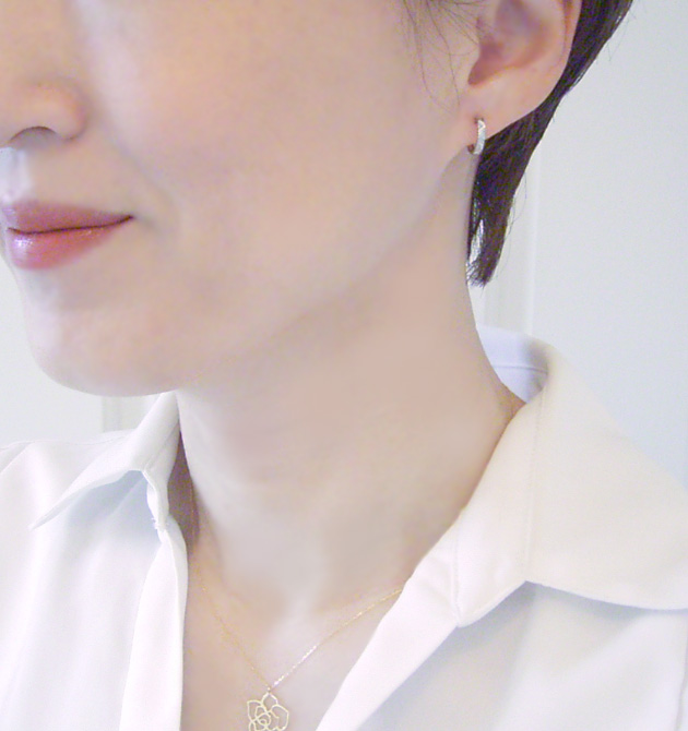 【B】★Used美品☆プラチナ&18Kフープピアス☆2way☆GC付 プラチナ フープピアス（10mm） （7277472546973）– エステール