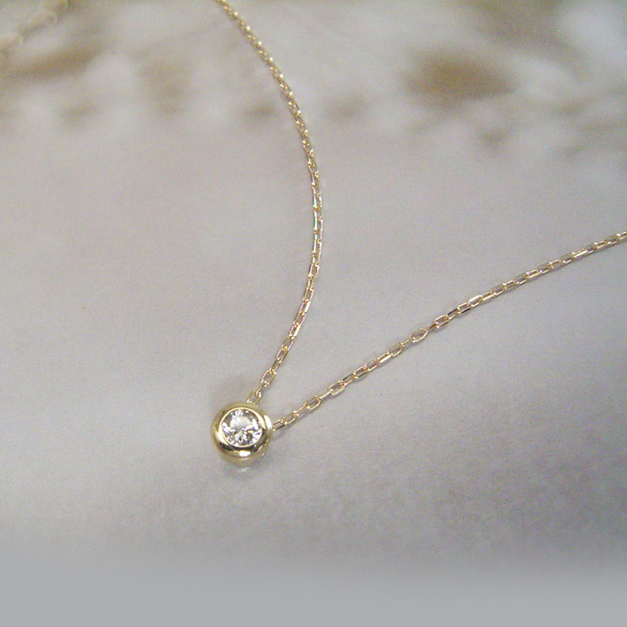 K18ゴールド ネックレス ダイヤモンド風 WEB限定】K18 イエローゴールド ダイヤモンド ネックレス（0.06ct