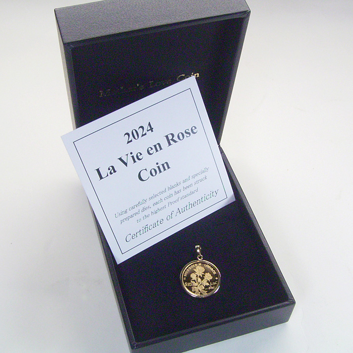 2024年限定品 純金 コインネックレス 金貨 24金 K24 1/20oz 1/20オンス ローズ 薔薇 バラ ペンダントトップのみ  世界1500枚限定 2営業日前後の発送